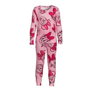 Disney Pink Minnie Mouse & Daisy Duck 2-Piece Fleece Pajamas Set Size 4